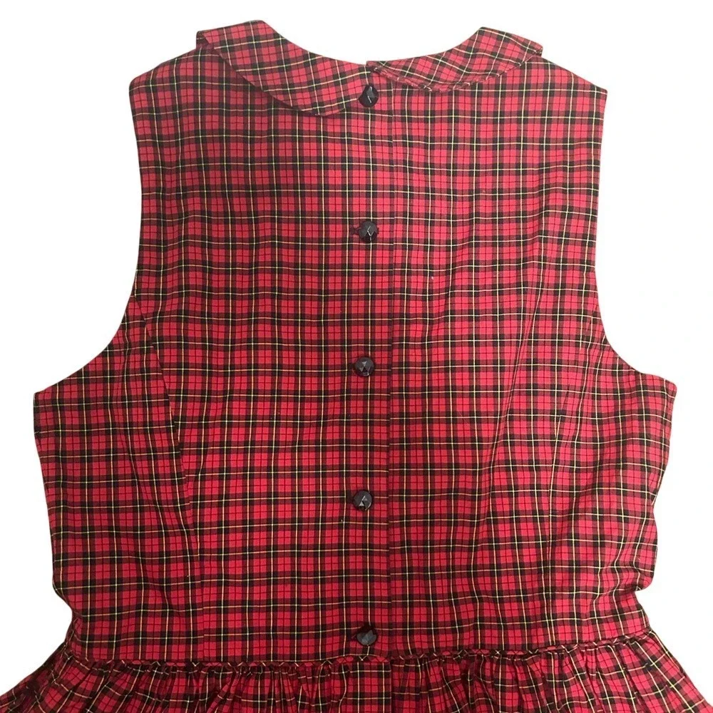 Polo Ralph Lauren Plaid Dress Kids 14 Red NEW Holiday Tartan Peter Pan Collar